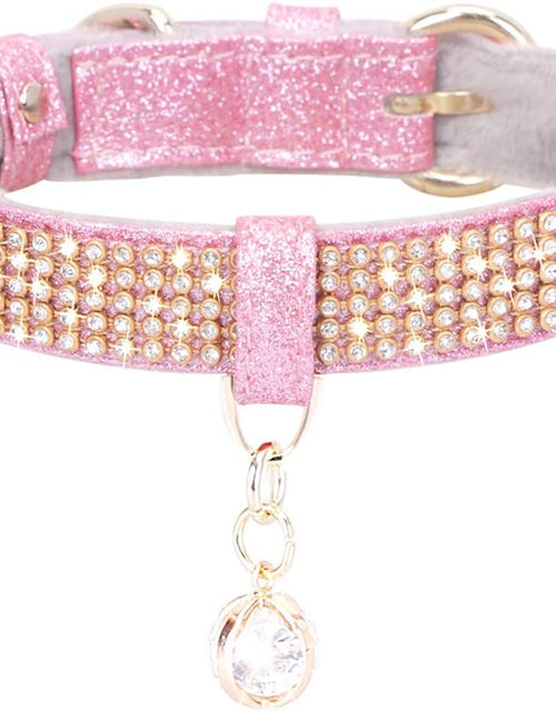 Load image into Gallery viewer, Cat Collar, Dog Collar, [Bling Rhinestones] Premium PU Leather with Pendant Adjustable Collars for Cat and Small to Medium Dog
