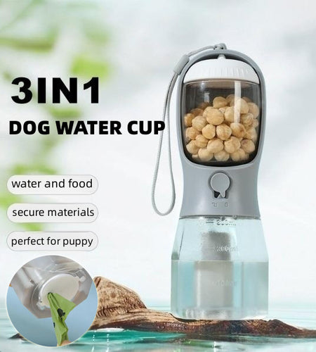 Dog Water Cup Drinking Food Garbage Bag Three-in-one Portable Small Multi-functional Pet Cups Pets Supplies