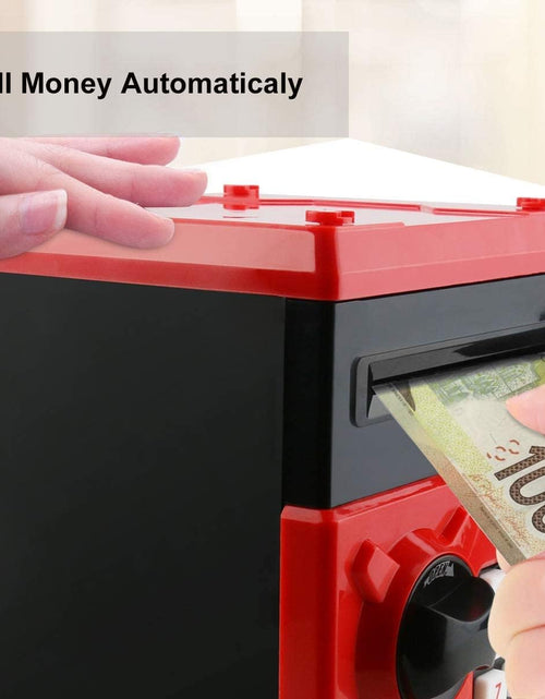 Load image into Gallery viewer, Cartoon Piggy Bank Cash Coin Can Password Electronic Money Bank Safe Saving Box ATM Bank Safe Locks Black Red Smart Voice Prompt Money Piggy Box (Red)
