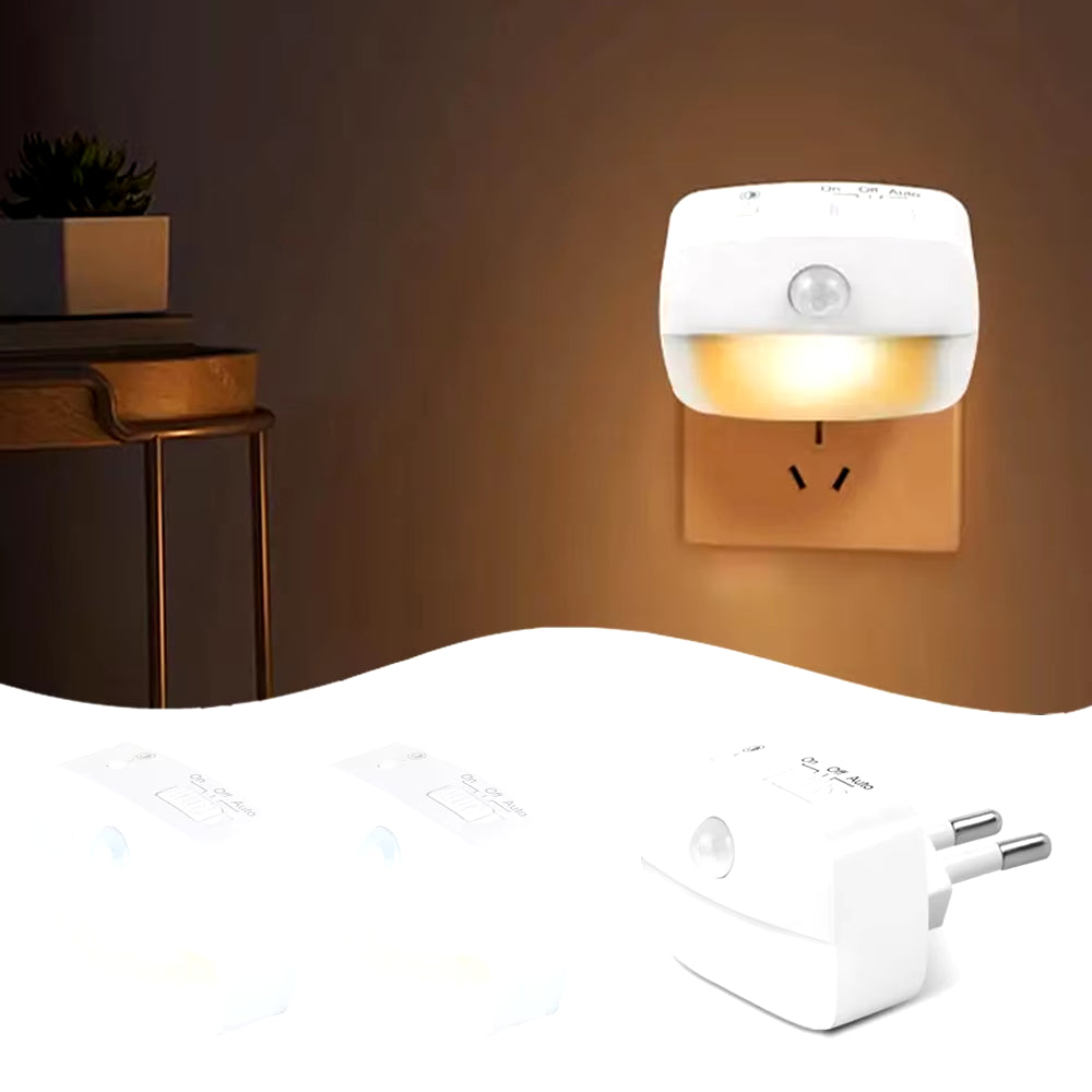 LED Night Light Motion Sensor EU Plug Lamp Nightlights for Children Bedroom Decoration Hallway Stairs WC Bedside Night Lamp