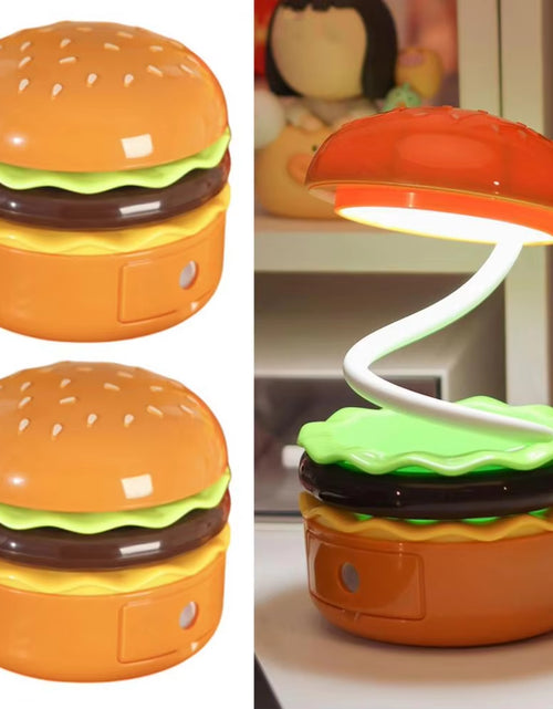 Load image into Gallery viewer, Hamburger Table Lamp with Pencil Sharpener Creative Shape Flexible Hose Design 2-In-1 Multifunctional Bedside Lamp Home Decor
