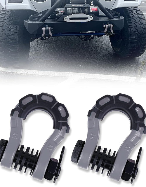 Load image into Gallery viewer, Shackles Upgrade 3/4&quot; D Ring Shackle (2 Pack) 70,000 Lbs Break Strength with 7/8&quot; Pin, Isolator and Washer Kits for Use with Tow Strap, Winch, Off-Road Truck Vehicle Recovery, Grey
