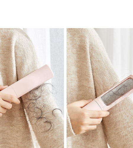 2-1 Reusable Pet Hair Remover Brush Lint Roller Portable Effective Self Cleaning Tool for Cat Dog Fur Hair Dust Removal Brush