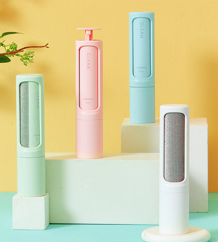 2-1 Reusable Pet Hair Remover Brush Lint Roller Portable Effective Self Cleaning Tool for Cat Dog Fur Hair Dust Removal Brush