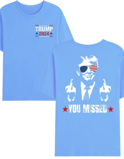 Load image into Gallery viewer, You Missed Trump 2024 US American Flag T-Shirt, Trump 2024 T-Shirt, Trump Shirt Trump You Missed Unisex Tshirt
