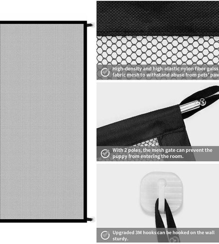 Pets Dog Cat Baby Safety Gate Mesh Fence Magic Portable Guard Net Stairs Doors