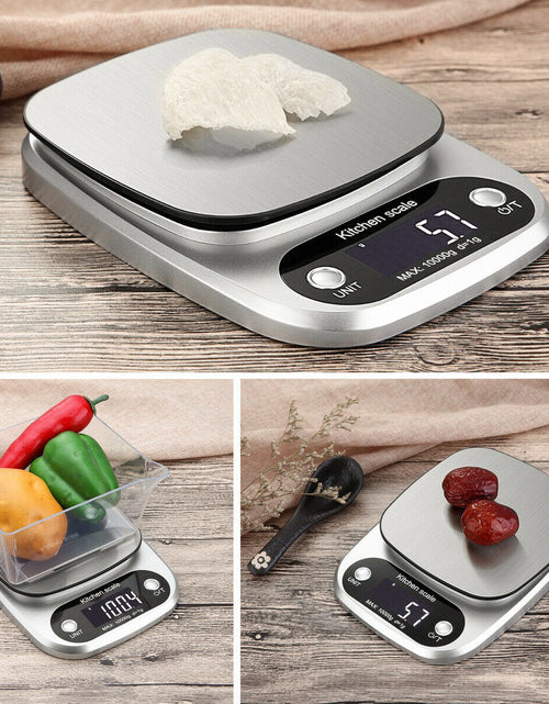 Load image into Gallery viewer, Digital Kitchen Food Diet Scale, Multifunction Weight Balance 22lbs 1g Kitchen Scale Stainless Steel Weighing Scale For Food Diet Postal Balance Measuring
