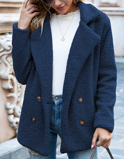 Load image into Gallery viewer, Loose Lapel Fluffy Coat Winter Button Jacket Cardigan Outwear For Women Clothing
