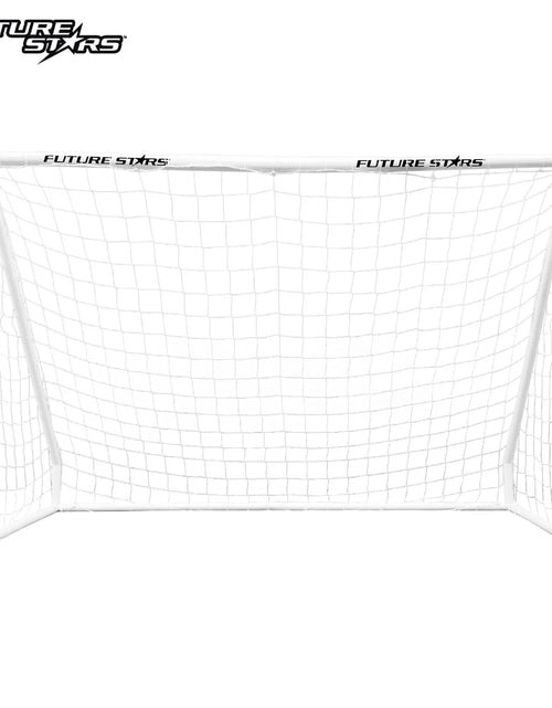 Load image into Gallery viewer, 8Ft Soccer Goal Combo Set with Shooter Tutor, Official Size 5 Soccer Ball and Pump with Pin
