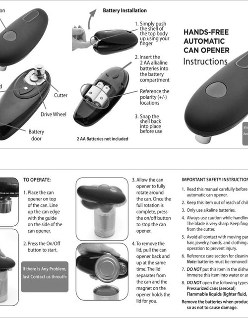 Load image into Gallery viewer, Electric Can Opener Automatic Jar Bottle Can Machine One Touch Portable Kitchen Hand Free Opening Opener Tool Gadgets

