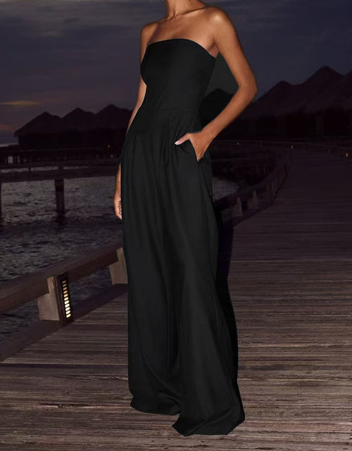 Load image into Gallery viewer, Loose Tube-top Jumpsuit Ins Fashion Backless Wide Leg Long Pants Overalls Women&#39;s Clothing
