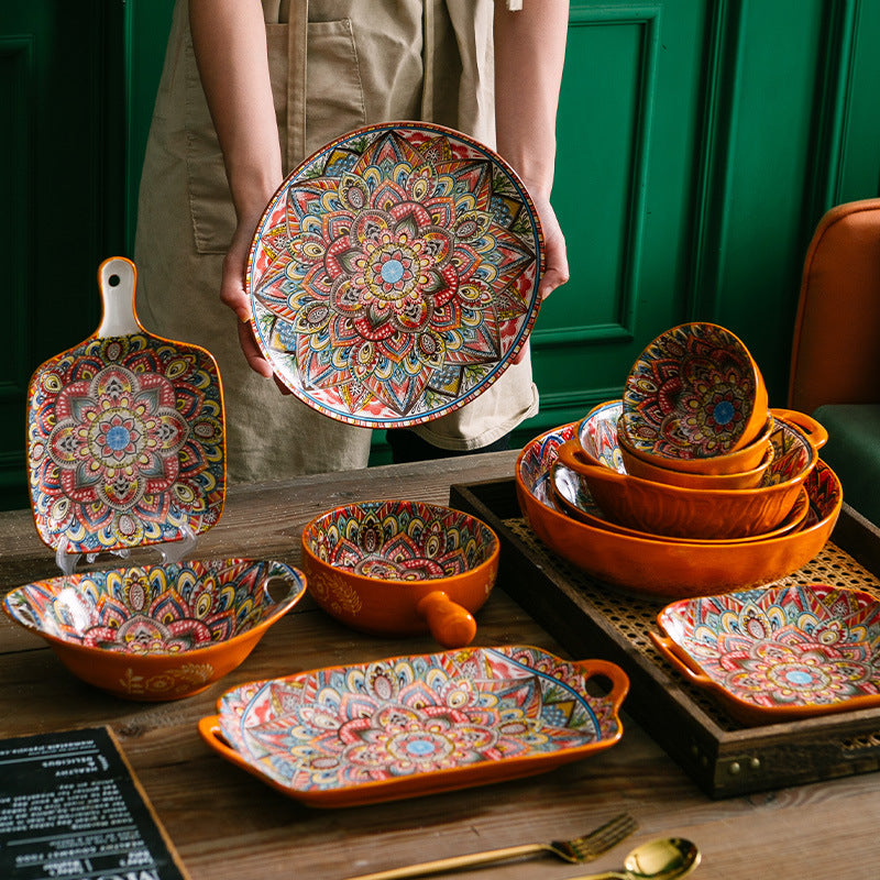 Dishes Suit Vintage Underglaze Household Bowls And Dishes