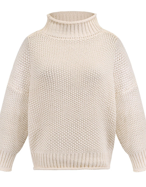 Load image into Gallery viewer, Solid Turtleneck Pullover Sweater Winter Fashion Casual Knitted Long-Sleeved Top Women&#39;s Clothing
