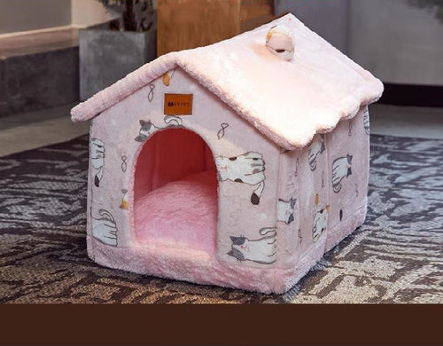 Load image into Gallery viewer, Foldable Dog House Pet Cat Bed Winter Dog Villa Sleep Kennel Removable Nest Warm Enclosed Cave Sofa Pets Supplies

