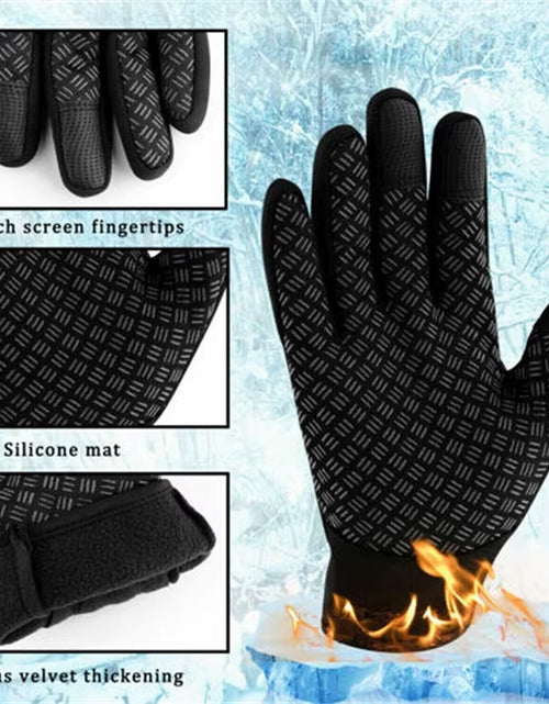 Load image into Gallery viewer, Winter Thermal Gloves Touchscreen Windproof Cycling Cold Glove for Men Women Warm Non-Slip Outdoor Driving Zipper Sport Gloves
