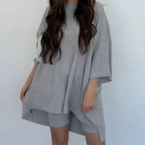 Load image into Gallery viewer, Women&#39;s Clothing Fashion Solid Color Loose T-shirt Tight Shorts Women
