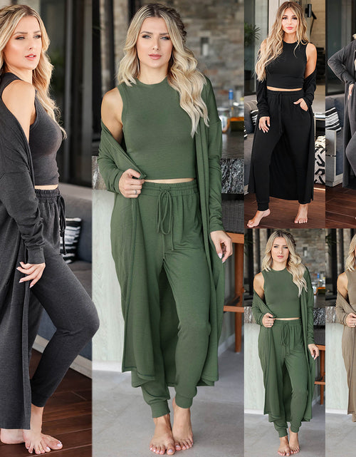 Load image into Gallery viewer, Women&#39;s Knitted Slim-fit Temperament Vest And Trousers Sports Suit
