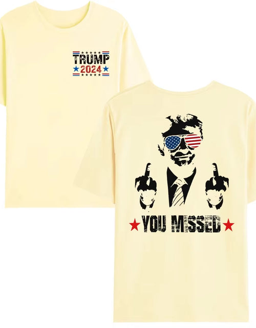 Load image into Gallery viewer, You Missed Trump 2024 US American Flag T-Shirt, Trump 2024 T-Shirt, Trump Shirt Trump You Missed Unisex Tshirt
