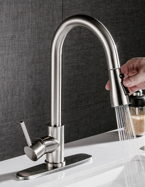 Load image into Gallery viewer, Pull-out Hot And Cold Household Kitchen And Dishwashing Brushed Copper Sink Faucet
