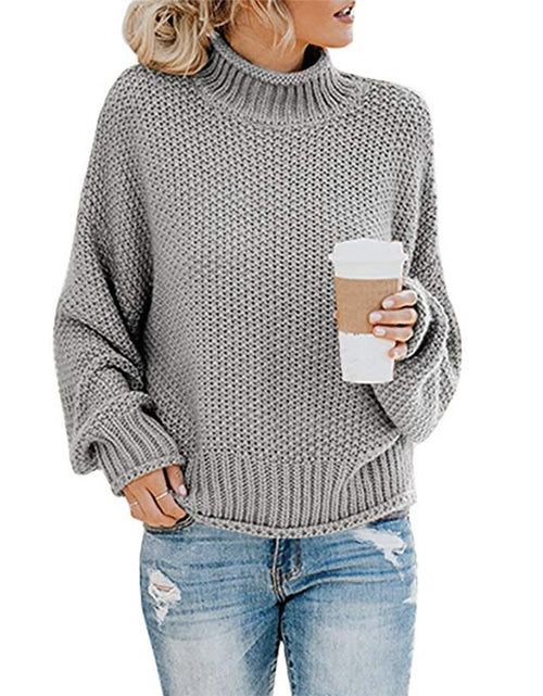 Load image into Gallery viewer, Solid Turtleneck Pullover Sweater Winter Fashion Casual Knitted Long-Sleeved Top Women&#39;s Clothing
