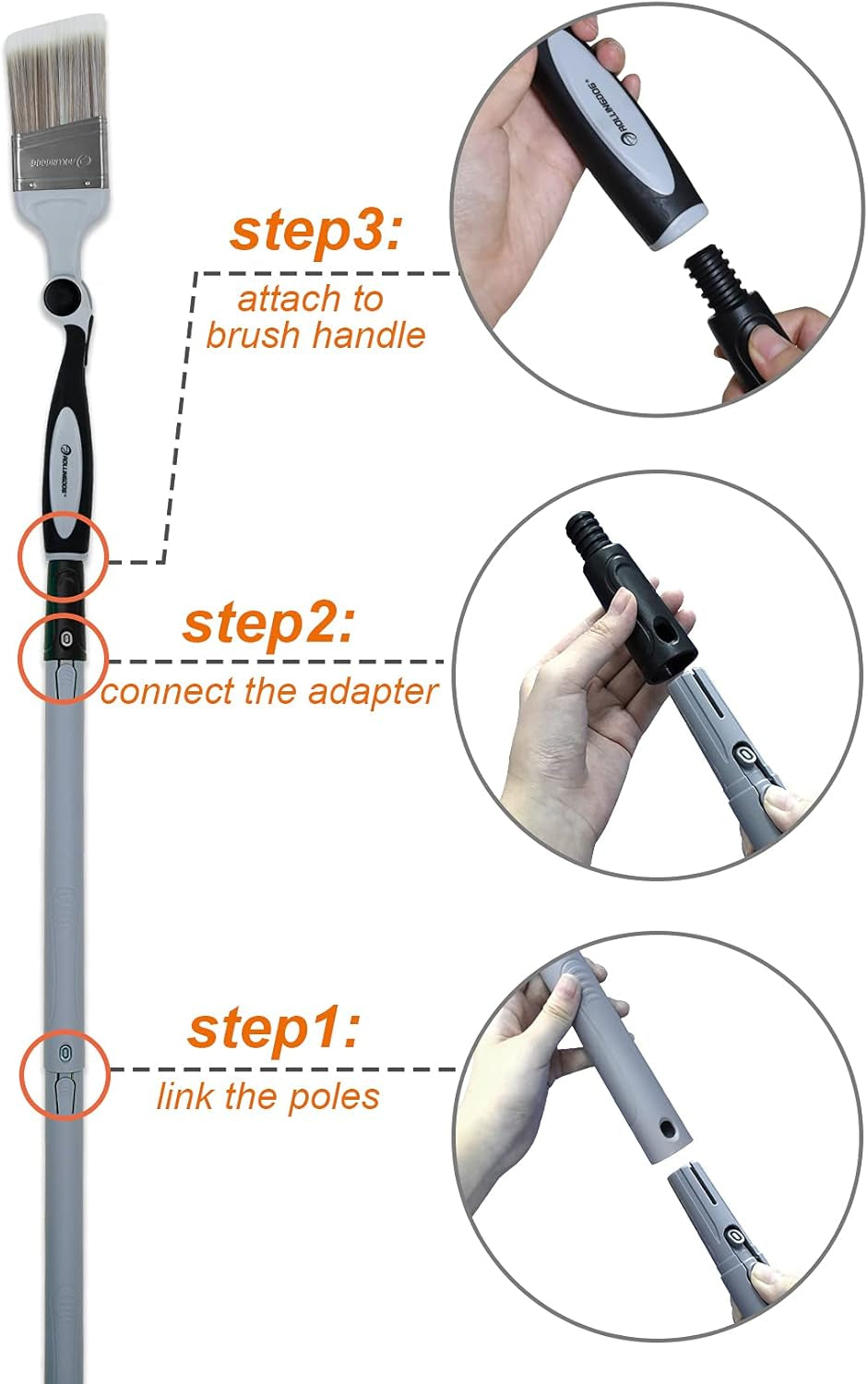 Paint Roller Set - 9 Inch Paint Roller with Extension Pole,Extendable Paint Brush,Paint Tray Etc.