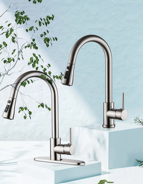 Load image into Gallery viewer, Pull-out Hot And Cold Household Kitchen And Dishwashing Brushed Copper Sink Faucet
