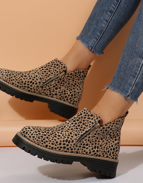 Load image into Gallery viewer, Fashion Ankle Boots With Side Zipper Ins Chunky Boots Autumn Winter Suede Shoes Women
