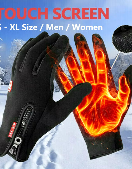 Load image into Gallery viewer, Winter Thermal Gloves Touchscreen Windproof Cycling Cold Glove for Men Women Warm Non-Slip Outdoor Driving Zipper Sport Gloves
