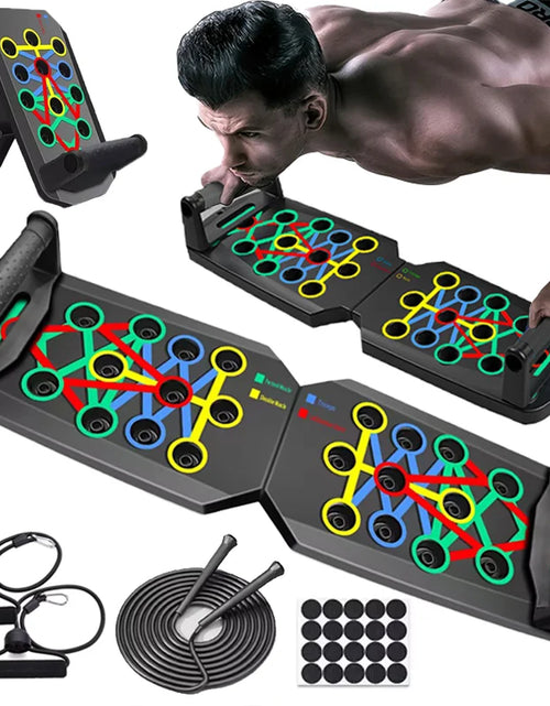 Load image into Gallery viewer, Push-Up Board Set Portable Multifunctional Push-Up Bar Foldable Fitness Equipment for Chest Abdomen Arms/Back Training
