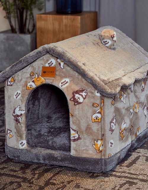 Load image into Gallery viewer, Foldable Dog House Pet Cat Bed Winter Dog Villa Sleep Kennel Removable Nest Warm Enclosed Cave Sofa Pets Supplies
