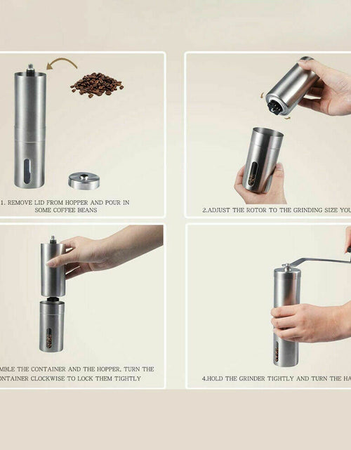 Load image into Gallery viewer, Hand Crank Pepper Conical Burr Grinder Coffee Beans Mill Muller Stainless Steel
