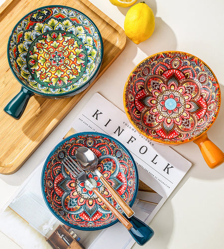 Glazed Salad Bowl Dessert Bowl Household