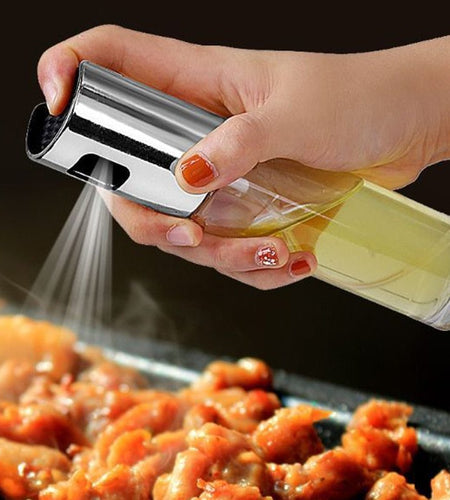 BBQ Healthy Kitchen Cooking Oil Vinegar Spray Bottle Push Type Oil Spray BottlePump Oil Tank Leakproof BBQ Sprayer BBQ Tools Kitchen Gadgets