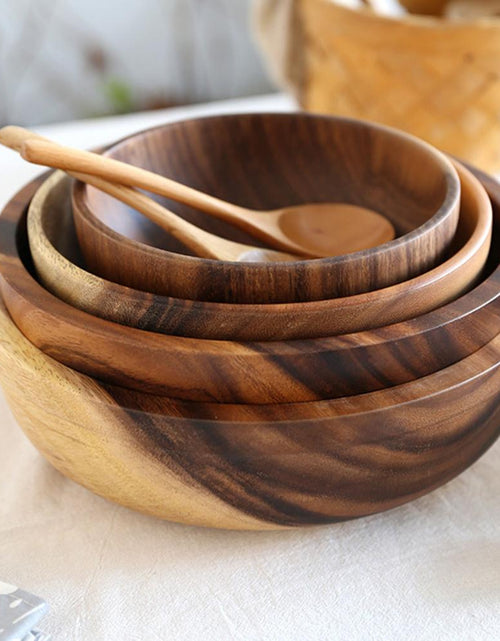 Load image into Gallery viewer, Kitchen Natural Wooden Bowl Household Fruit Bowl Salad Bowl For Home Restaurant Food Container Wooden Utensils Note The Size Hot
