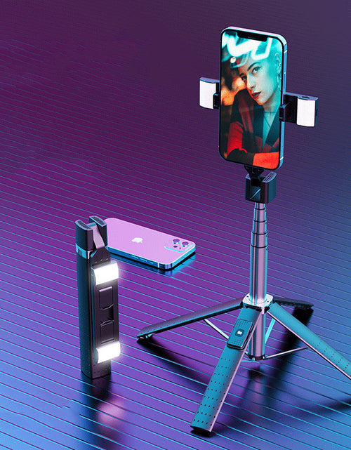 Load image into Gallery viewer, Quadrupod Double Fill Light Mobile Phone Bluetooth-compatible Selfie Stick
