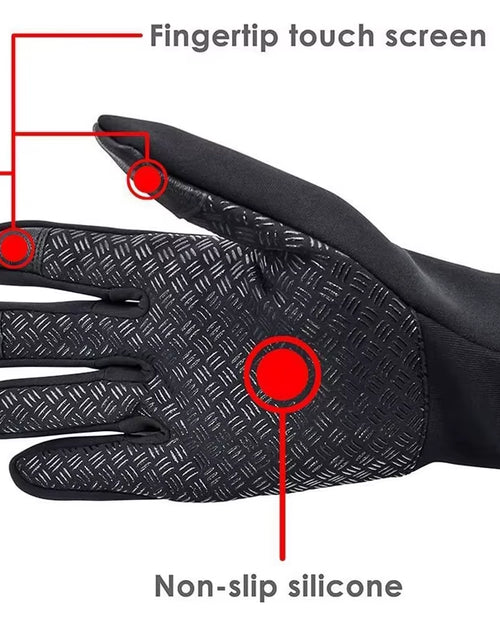 Load image into Gallery viewer, Winter Thermal Gloves Touchscreen Windproof Cycling Cold Glove for Men Women Warm Non-Slip Outdoor Driving Zipper Sport Gloves
