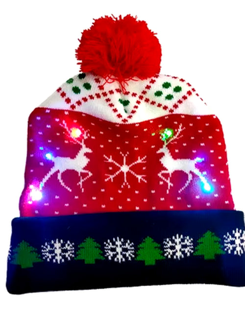 Load image into Gallery viewer, New Style! LED Christmas Hat Beanie Light up Illuminate Warm Hat 48 Patterns New Year Snowman Sweater Hat Christmas Decorations
