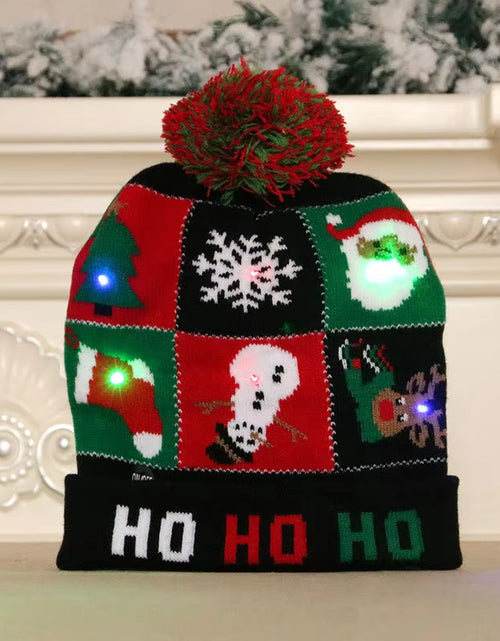 Load image into Gallery viewer, New Style! LED Christmas Hat Beanie Light up Illuminate Warm Hat 48 Patterns New Year Snowman Sweater Hat Christmas Decorations
