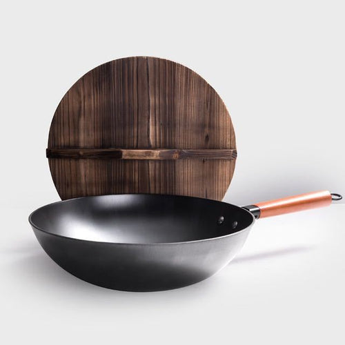 Load image into Gallery viewer, Iron Pan Traditional Iron Wok Handmade

