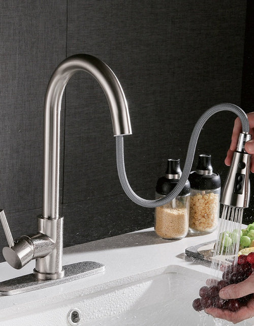 Load image into Gallery viewer, Pull-out Hot And Cold Household Kitchen And Dishwashing Brushed Copper Sink Faucet
