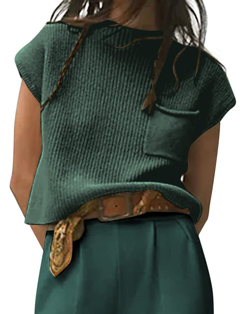 Load image into Gallery viewer, Women&#39;s Knitted Sleeveless Pocket Casual Rib Pullover Vest
