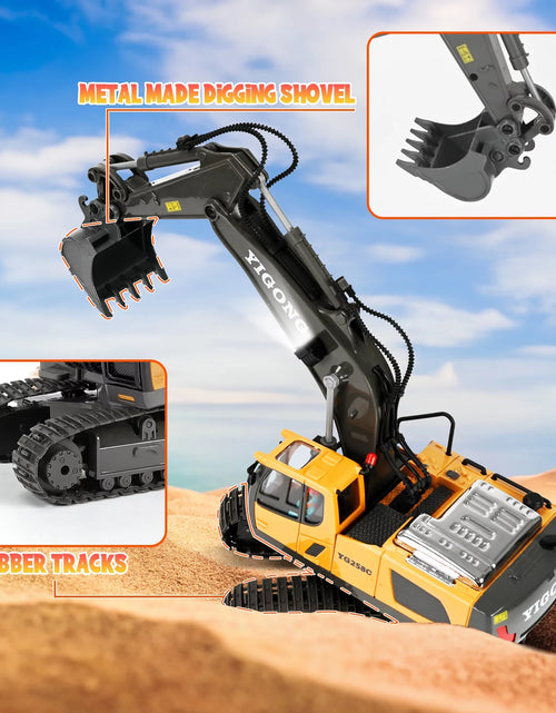 Load image into Gallery viewer, Remote Control Excavator,11 Channel RC Excavator Toys, Rechargeable Construction Vehicle Toys with Lights Sounds,Gifts for Kids 3-12 Years Old
