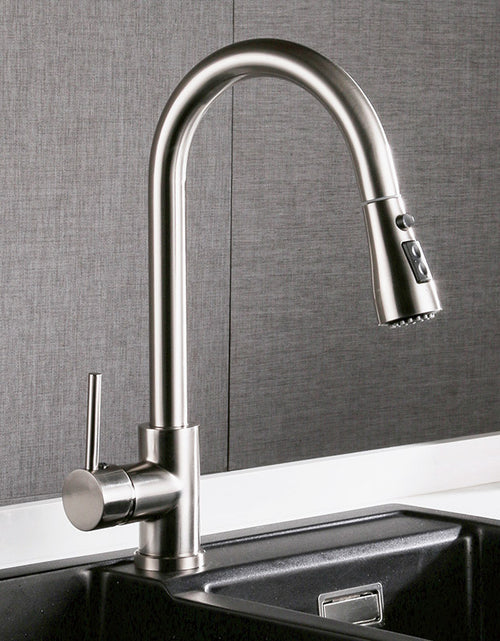 Load image into Gallery viewer, Pull-out Hot And Cold Household Kitchen And Dishwashing Brushed Copper Sink Faucet
