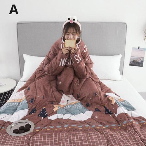 Load image into Gallery viewer, Winter Lazy Quilt with Sleeves
