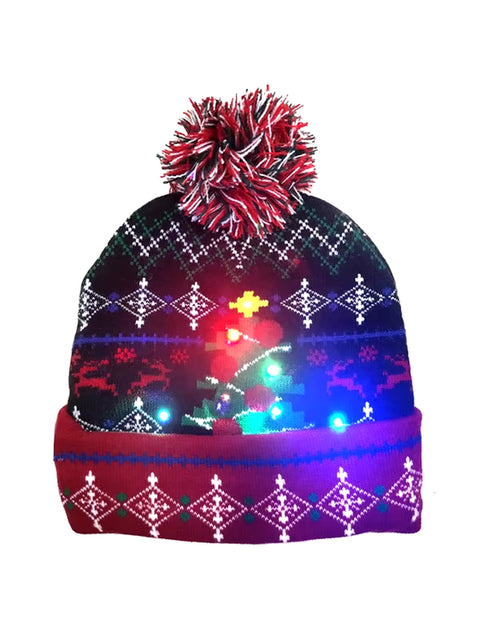 Load image into Gallery viewer, New Style! LED Christmas Hat Beanie Light up Illuminate Warm Hat 48 Patterns New Year Snowman Sweater Hat Christmas Decorations
