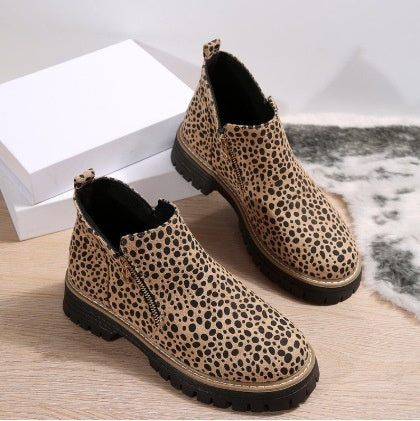 Fashion Ankle Boots With Side Zipper Ins Chunky Boots Autumn Winter Suede Shoes Women