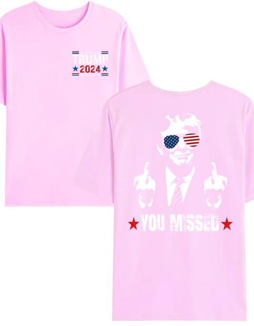 Load image into Gallery viewer, You Missed Trump 2024 US American Flag T-Shirt, Trump 2024 T-Shirt, Trump Shirt Trump You Missed Unisex Tshirt
