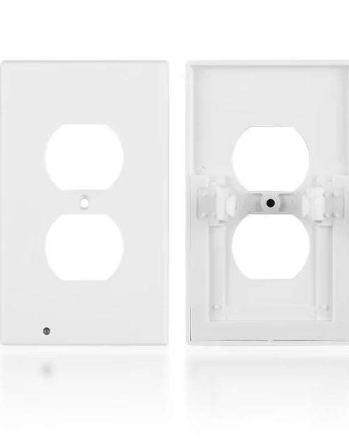 Load image into Gallery viewer, Duplex Electrical Outlet Modern Plugboard Plug-In Electrical Receptacle Wall Plate with LED Night Lights - Auto On/Off Sensor
