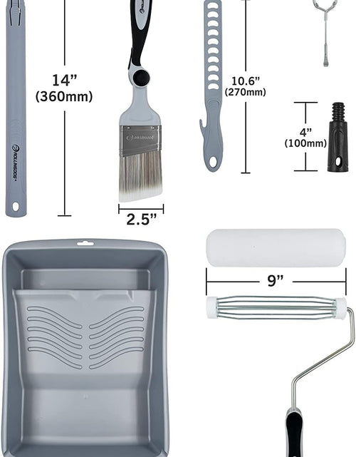 Load image into Gallery viewer, Paint Roller Set - 9 Inch Paint Roller with Extension Pole,Extendable Paint Brush,Paint Tray Etc.
