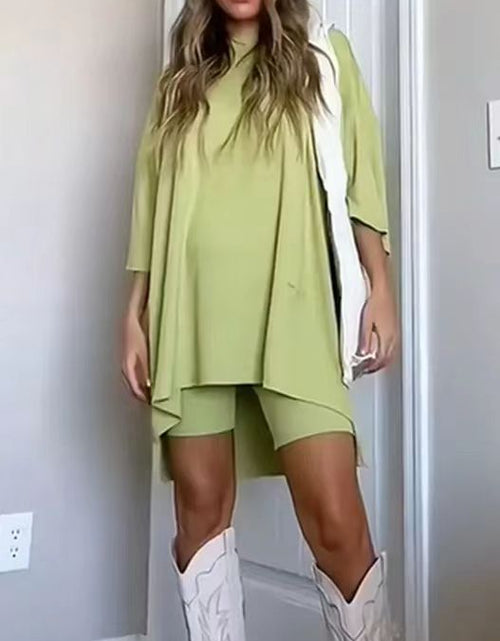 Load image into Gallery viewer, Women&#39;s Clothing Fashion Solid Color Loose T-shirt Tight Shorts Women
